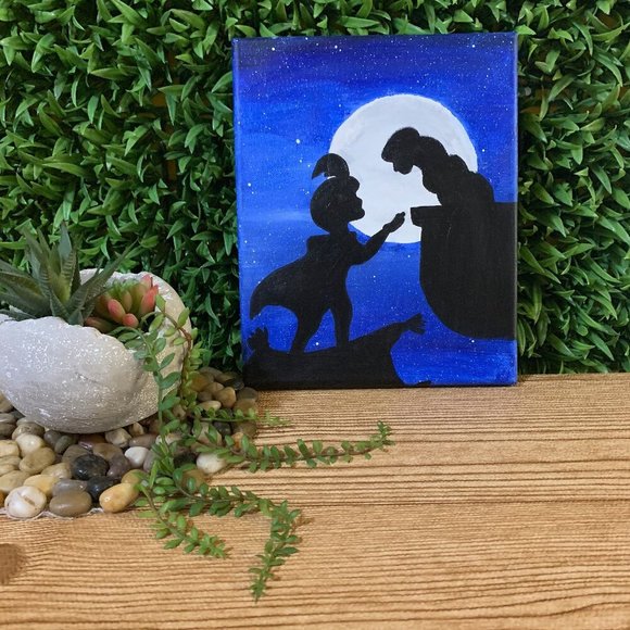 Aladdin & Jasmine Kiss Scene Hand Painted 2 Acrylic Painting Canvas Wall Art - Picture 2 of 4